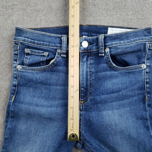 Rag & Bone 10 Inch Ankle Skinny‎ Jeans Womens 27 Blue Raw Released Hem Denim - Picture 9 of 16